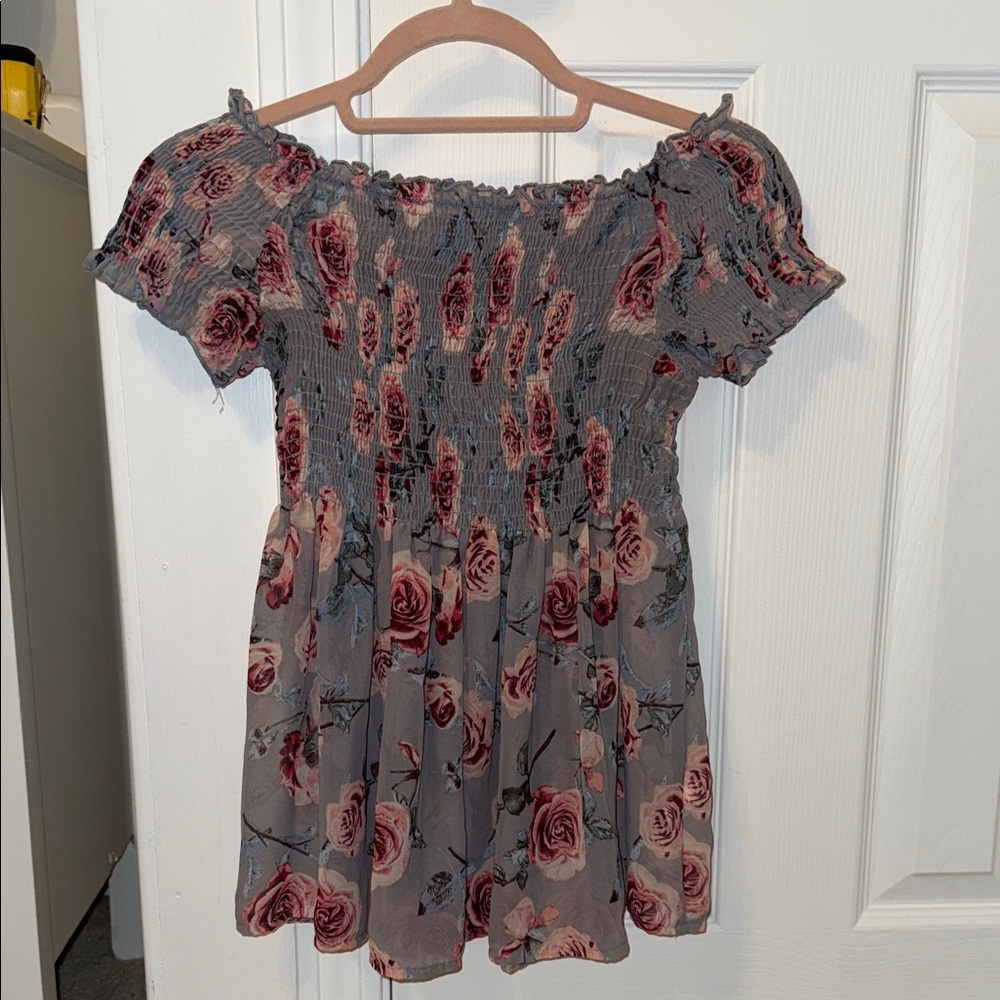 Floral Smocked Off-Shoulder Top